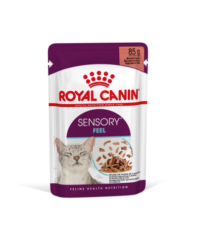 Вологий корм для дорослих котів ROYAL CANIN SENSORY FEEL GRAVY шматочки у соусі 85 г, стимулює відчуття корму