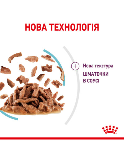 Вологий корм для дорослих котів ROYAL CANIN SENSORY FEEL GRAVY шматочки у соусі 85 г, стимулює відчуття корму