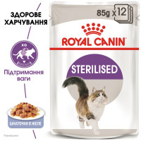 Вологий корм для дорослих стерилізованих котів ROYAL CANIN STERILISED IN JELLY 85 г