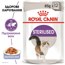 Вологий корм для дорослих стерилізованих котів ROYAL CANIN STERILISED IN JELLY 85 г