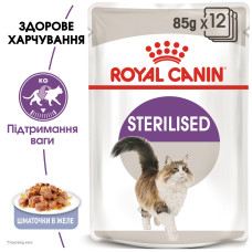 Вологий корм для дорослих стерилізованих котів ROYAL CANIN STERILISED IN JELLY 85 г