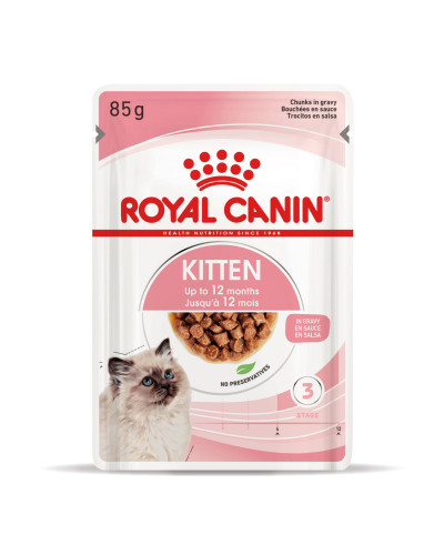 Влажный корм для котят (кусочки в соусе) ROYAL CANIN KITTEN IN GRAVY 85 г в паучах