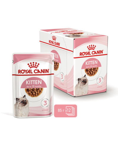 Влажный корм для котят (кусочки в соусе) ROYAL CANIN KITTEN IN GRAVY 85 г в паучах