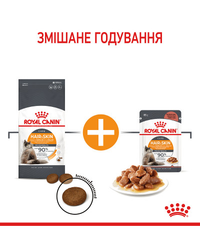 Корм для котів ROYAL CANIN HAIR&amp;amp;amp;amp;amp;amp;amp;SKIN CARE 400 г, для підтримки здоров’я шкіри та блиску шерсті