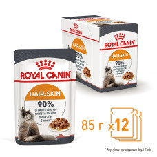 Влажный корм для взрослых кошек ROYAL CANIN HAIR and SKIN CARE IN GRAVY 85 г