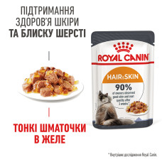 Влажный корм для взрослых кошек ROYAL CANIN HAIR and SKIN CARE IN JELLY 85 г