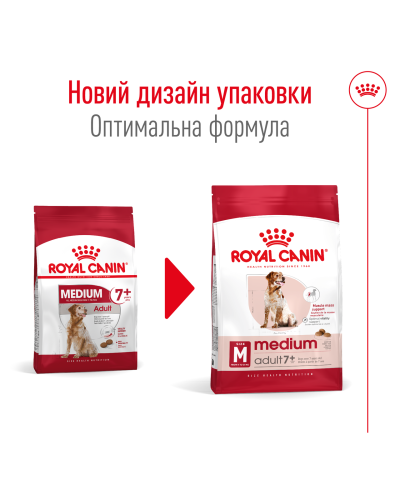 Корм для дорослих собак середніх порід віком ROYAL CANIN MEDIUM ADULT 7+ (від 7 років) 4 кг