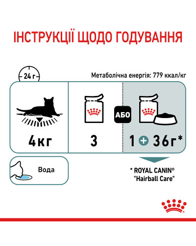 Вологий корм для дорослих котів ROYAL CANIN HAIRBALL CARE 85 г