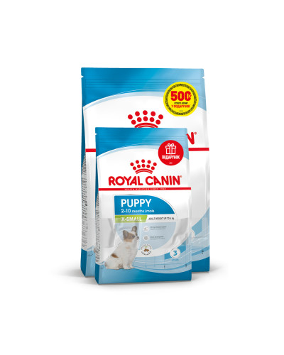 Корм для цуценят мініатюрних порід  ROYAL CANIN XSMALL PUPPY 1.5 кг + 500 г у подарунок