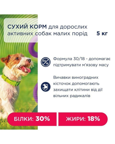 Сухий корм для собак Club 4 Paws Adult Active Small Breeds 5 кг - курка