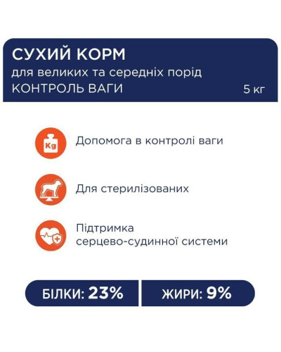 Сухий корм для собак Club 4 Paws Premium Adult Medium & Large Breeds Light 5 кг - індичка