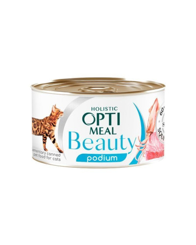Вологий корм для кішок Optimeal Beauty Podium 70 г (тунець та кальмари)