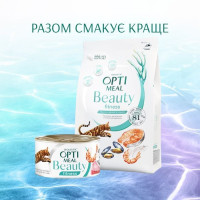 Вологий корм для кішок Optimeal Beauty Fitness 70 г (тунець з креветками)